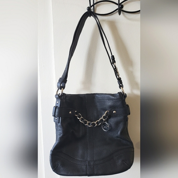 Coach Pebble Leather Crossbody/Shoulder bag Vintage Black EUC - Picture 1 of 7